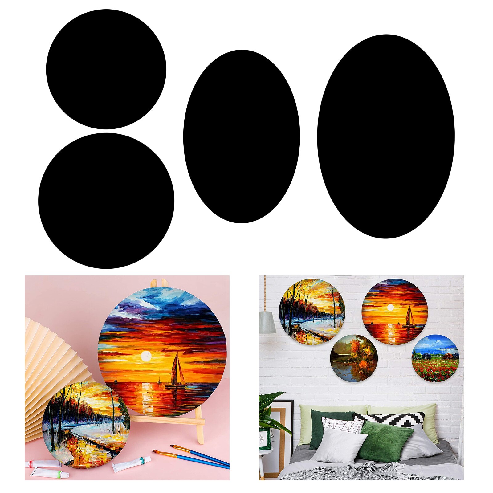 Canvas Primed Canvas Boards Painting Artist Canvas Boards for Painting, Acrylic Painting Board Frame Black