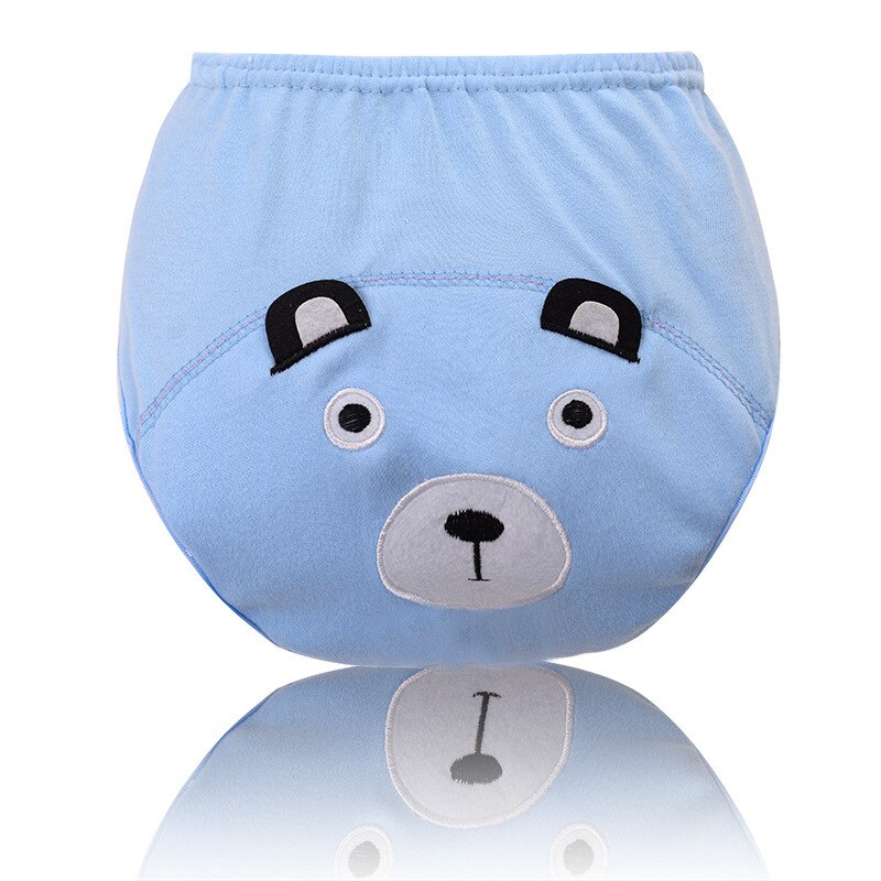 1Pcs Baby Training Pants Cotton Reusable Baby Diapers Waterproof Cloth Nappies Washable Diapers Bamboo Learning Pants #139: Blue Bear / 80