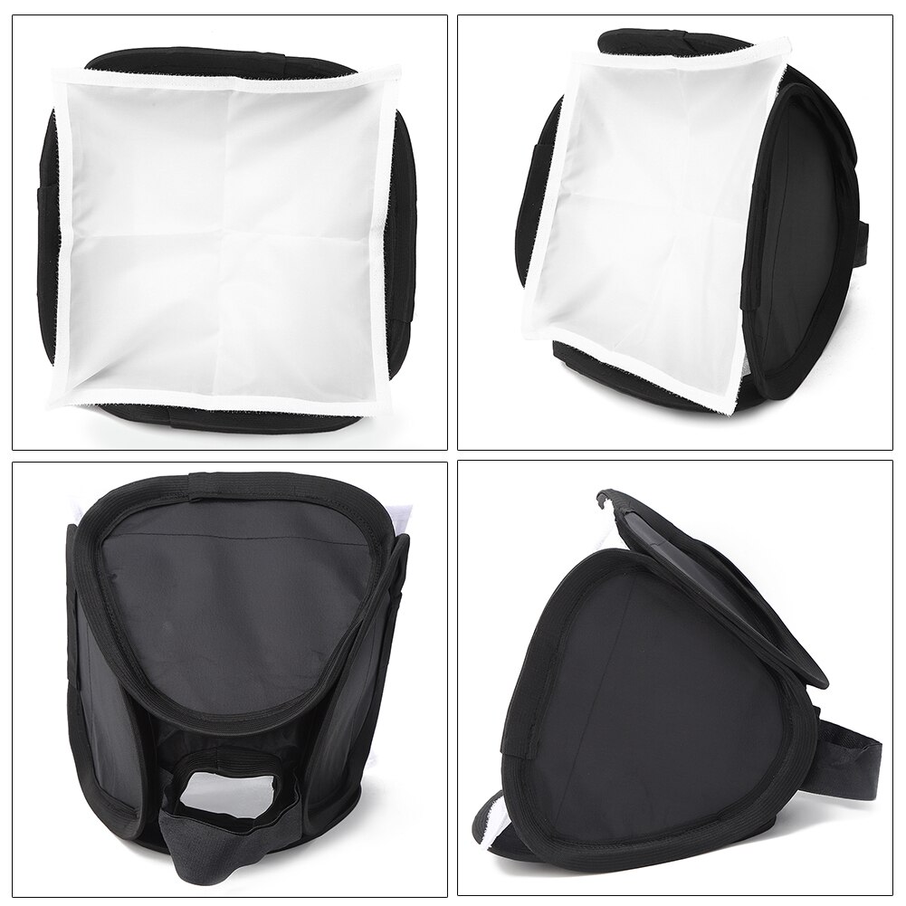 23cm plast leie hvit bærbart sammenleggbart blitslys slr kamera softbox fotografering fylle lys deksel til slr kamera blits lys