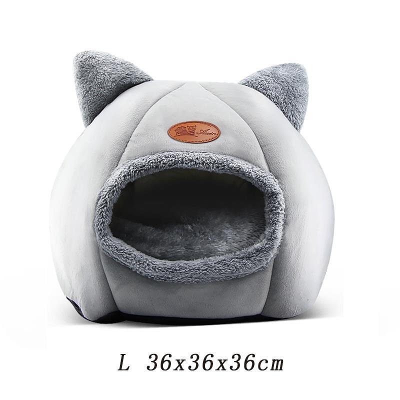 Cama cómoda para mascotas, cesta con alfombrilla pequeña para dormir profundamente en invierno, productos para casa de gatos, tienda de campaña para mascotas, cueva acogedora, camas para gatos para interiores, 2022: C-36x36x36cm