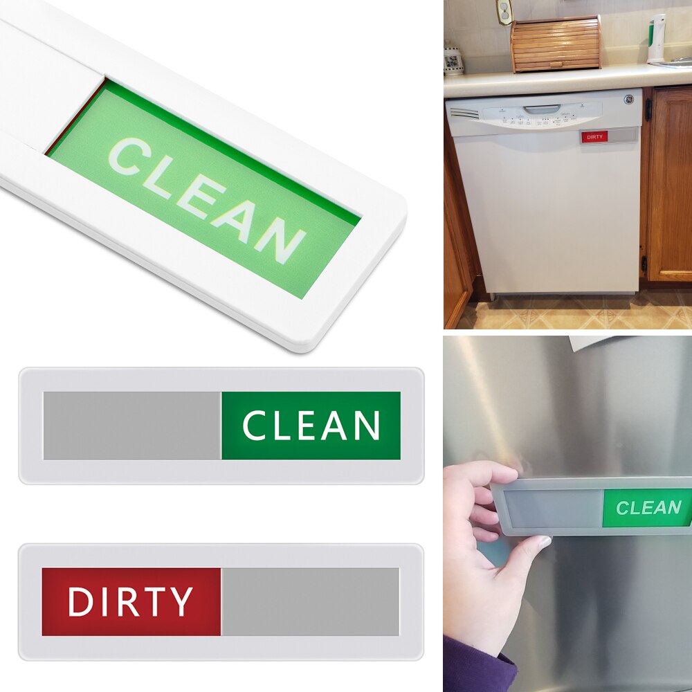 Signage Cue Card Dishwasher Strong Magnetism Clean Dirty Sign For Home Hotel Clean Status Sign