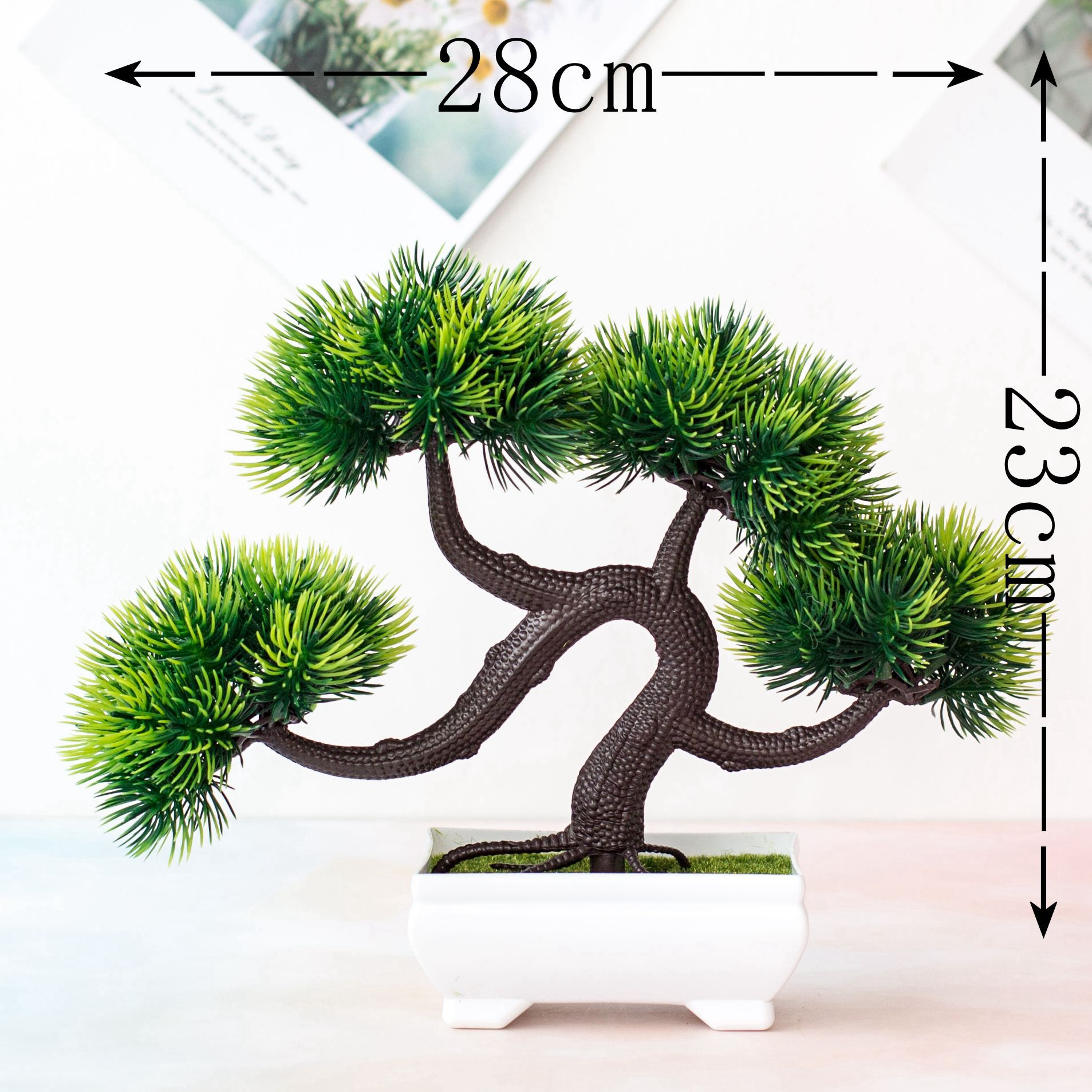 39Styles Small Medium Large Green Artificial Plants Bonsai Plastic Grass Ball Pine Tree Potted Bonsai Christmas Home Party Decor: 4Balls Ling Yun Song