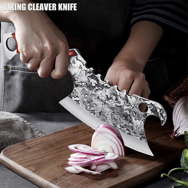 Chef Butcher Knife High Carbon Steel Handmade Forged Kitchen Knives Chinese Chop Cleaver Knife Cooking Tool With Wood Handle