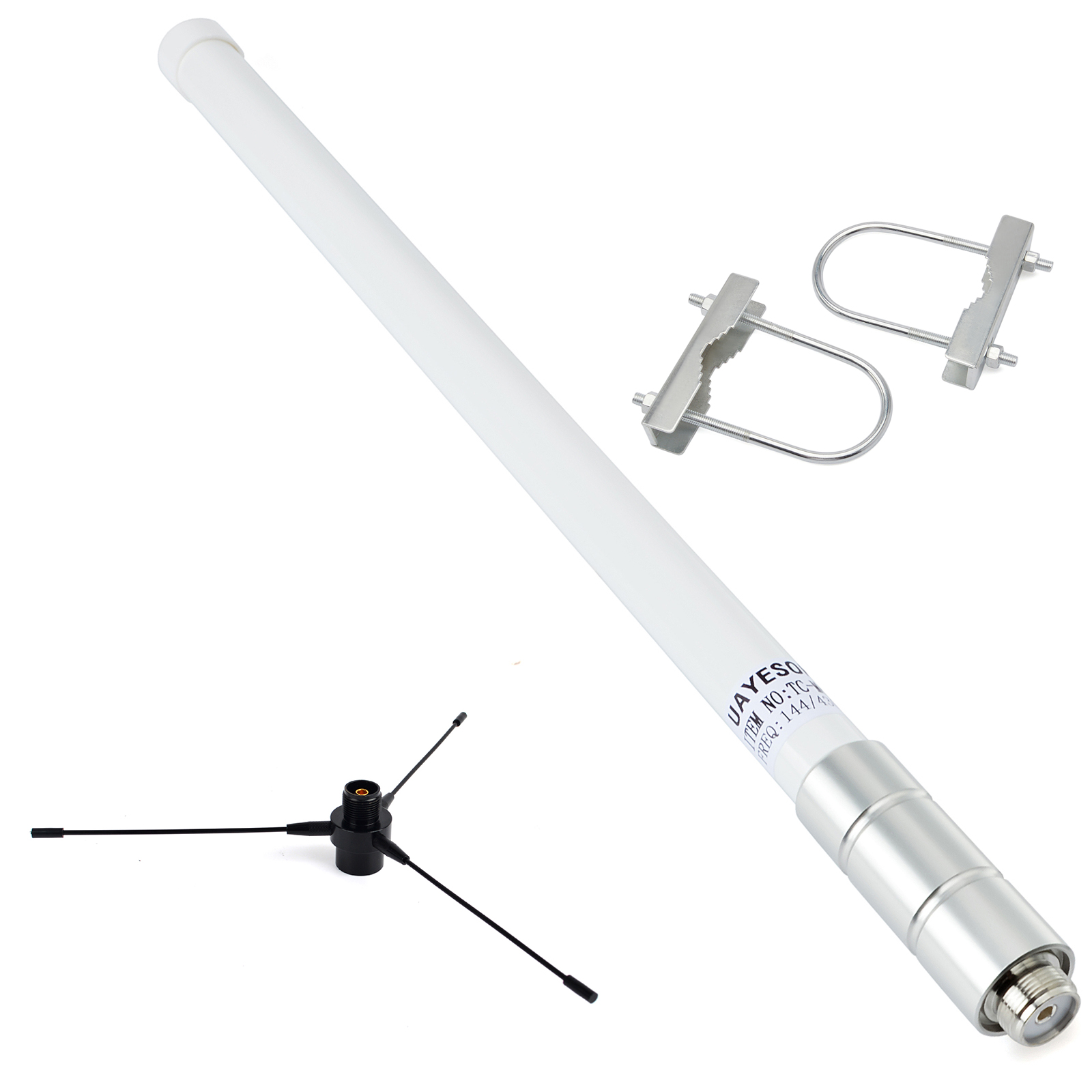 Dual Band VHF UHF Fiberglass Antenna 144/430MHz SO239 Mobile Radio Base Antenna for Ham Radio Device Repeater Mobile Transceiver
