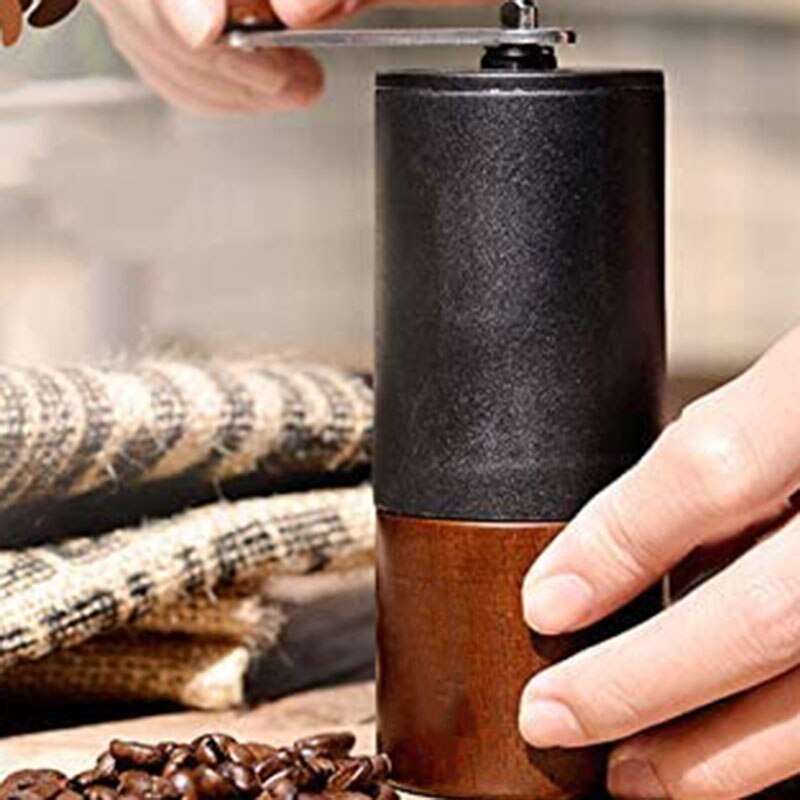 Handmatige koffiebonenmaler, mini houten juglans nigra roestvrijstalen molen draagbare reiskoffie: Default Title