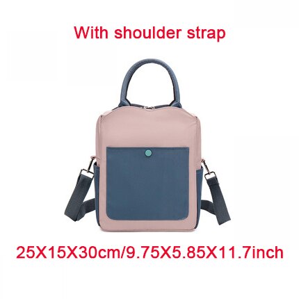 High Capacity Lunch Bag Women Picnic Food Thermal Pouch Waterproof Student Bring Meals Cooler Storage Handbag Accessories Items: A Pink L