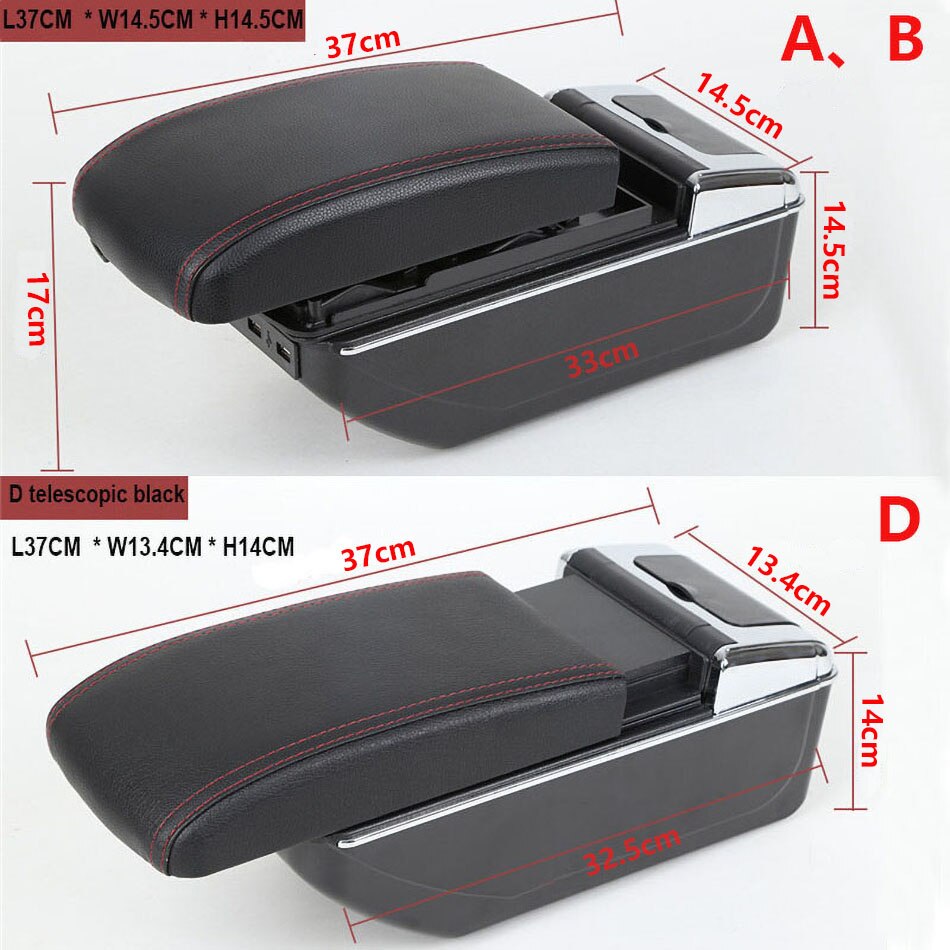 For Toyota Yaris Armrest For Toyota Yaris hybrid Car Armrest box Retrofit parts Interior Storage box USB LED