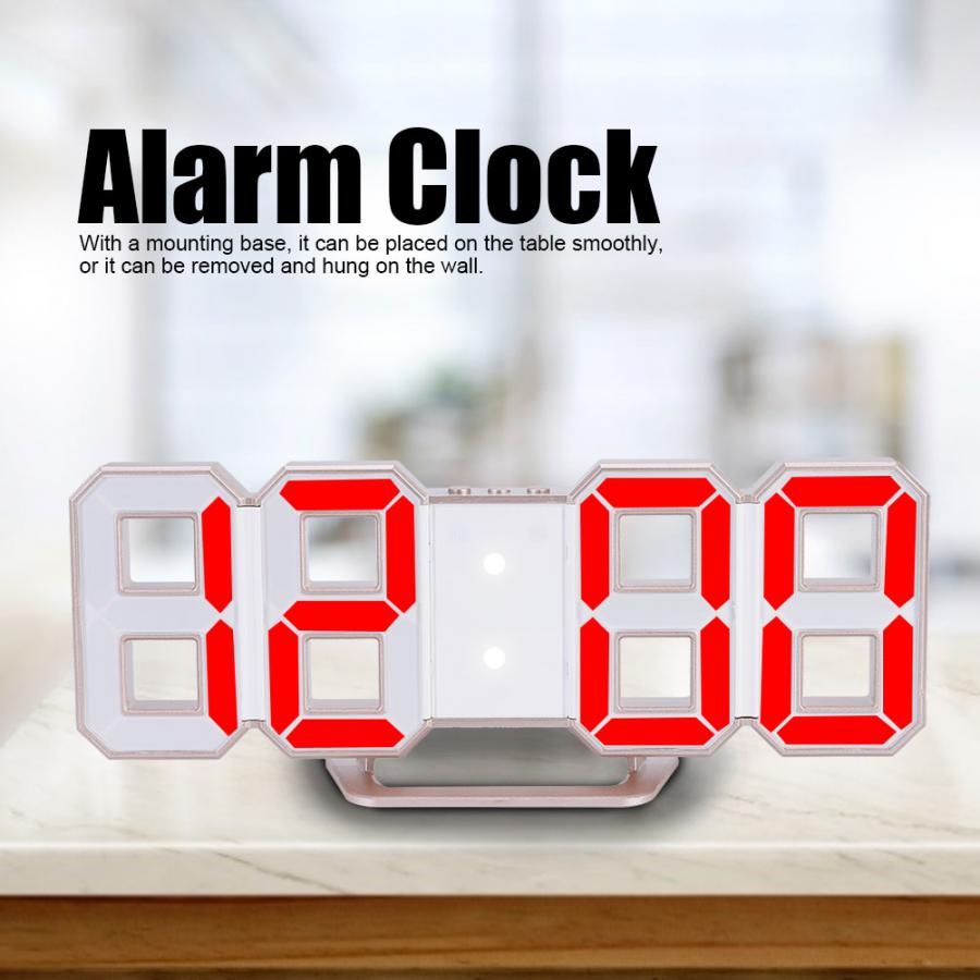 LCD Digital Clock Number Clock Hanging Digital Clock Desk Alarm Clock with Golden Shell for Home Decoration Bedroom Desk Clock: c