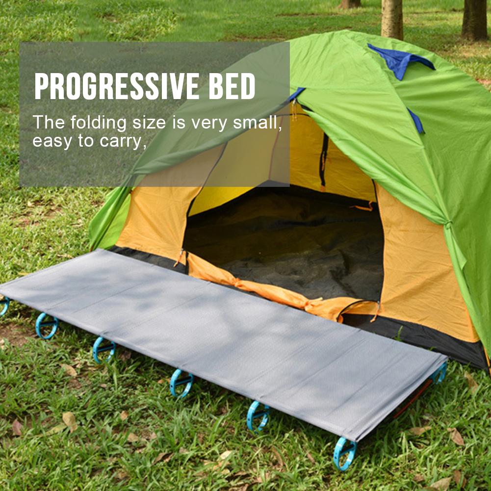 Portable Ultralight Folding Single Camp Bed Travel Cot Tent Bed Aluminium Alloy Metal Frame Outdoor Camping Hiking Fishing Beds
