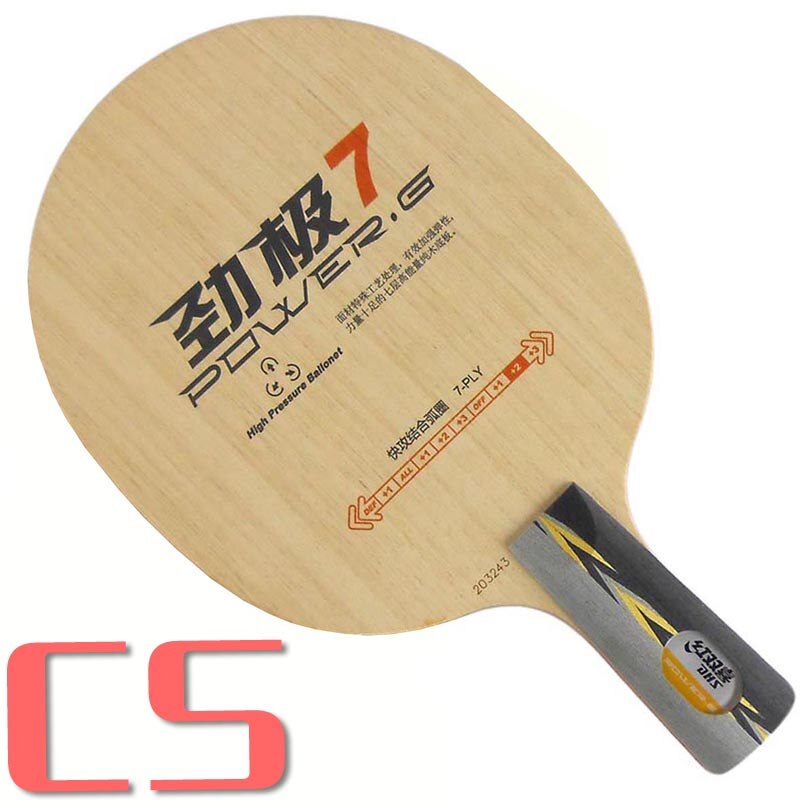 DHS POWER-G 7 ( PG7, sans boîte) lame de Tennis de Table (classique 7 plis) PG 7: FL long handle