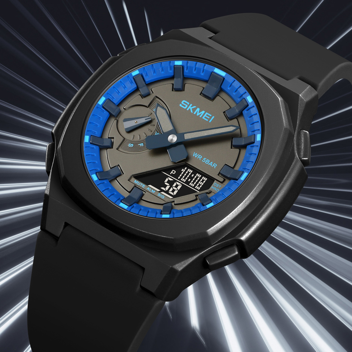 SKMEI 2091 5 Alarme Datum Uhr reloj hombre mit Japan Digital Bewegung Sport Uhren Wasserdicht Männer Countdown Chrono Armbanduhr