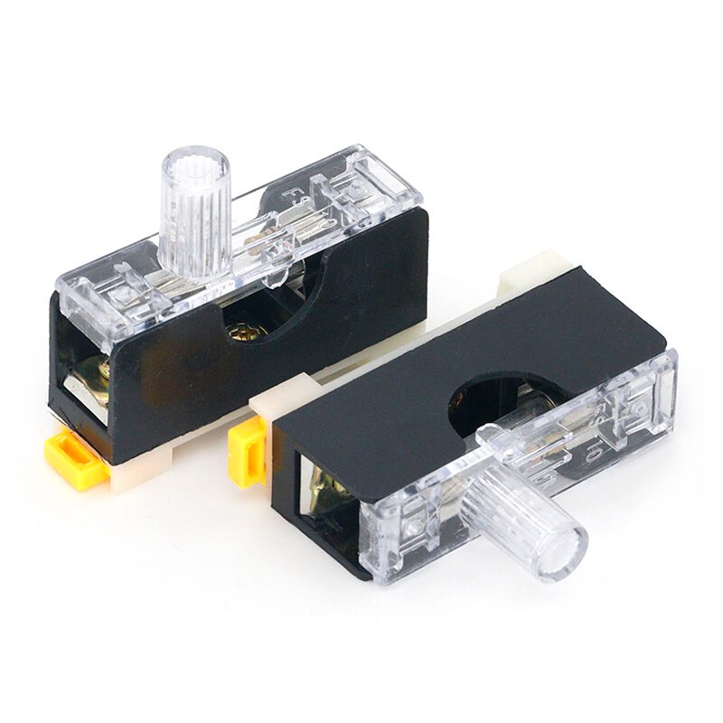 FS-101 Din Rail Mount Single Pole 6X30mm Fuse Holder Glass fuse tube fuse casing: 220V 1-bit