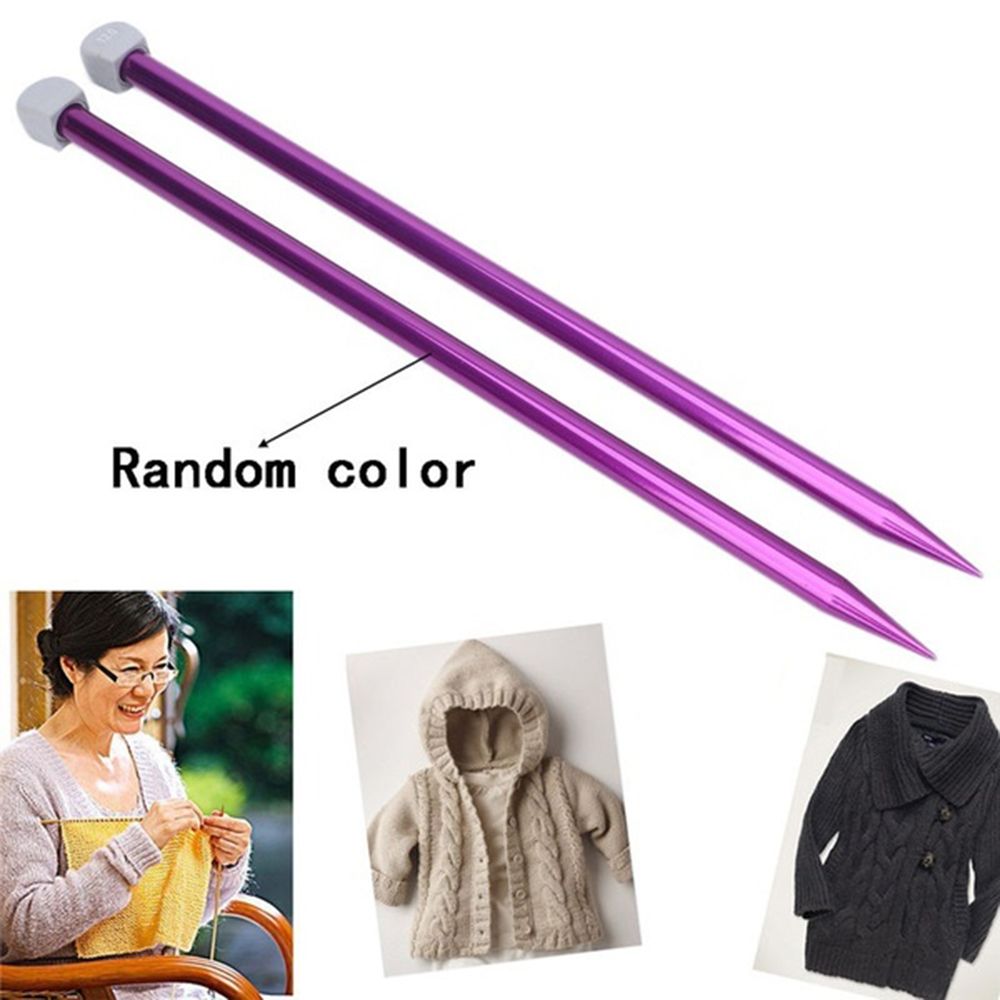 2Pcs/set DIY Single Pointed Long Sweater Straight Pins Knitting Needles Aluminum Weaving Tool Sewing Needles