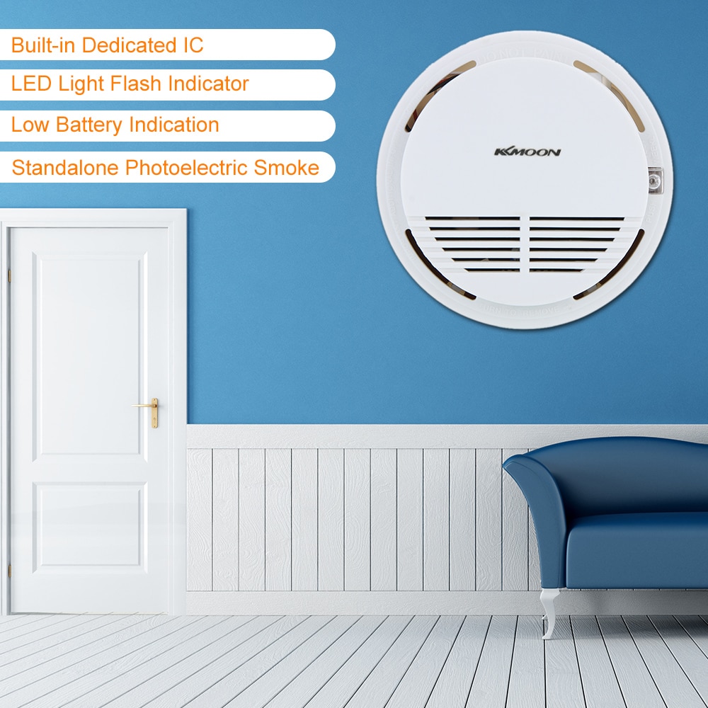 Standalone Photoelectric Smoke Alarm Home Security System for Home Kitchen 9V Fire Smoke Detector Sensor