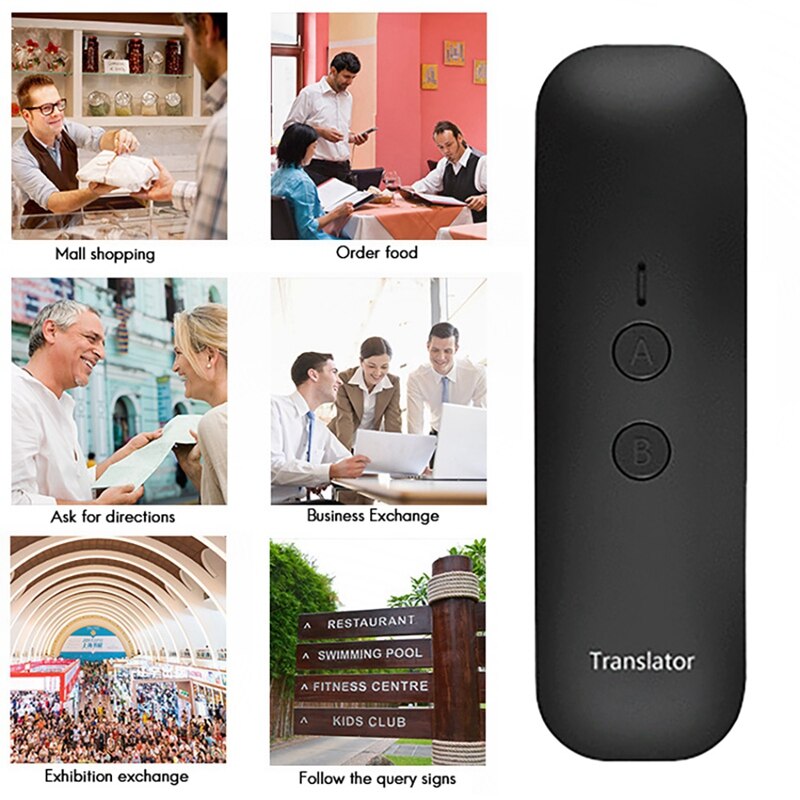 Smart Voice Vertaler Draagbare Bluetooth 5.0 Taal Vertaler 80 Talen Standby 20 Uur