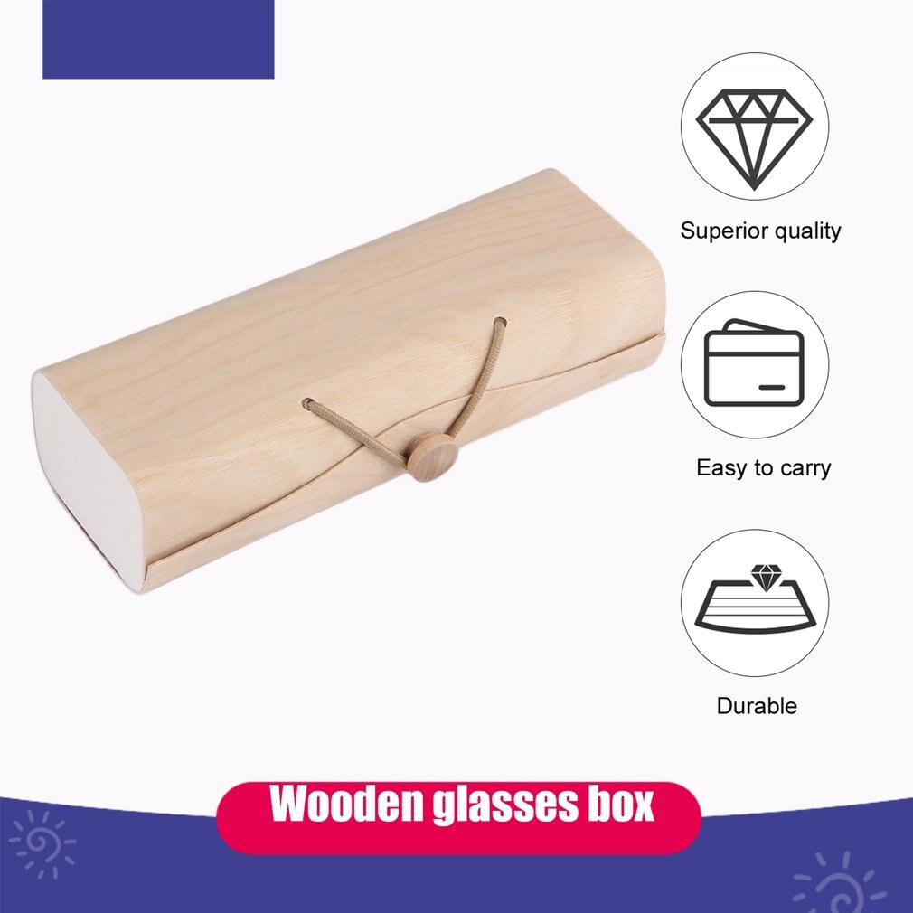 Portable Wooden Sunglasses Box Case Eye Glasses Clam Shell Protector Store Sunglasses Children Eyewear Reading Glasses Holder