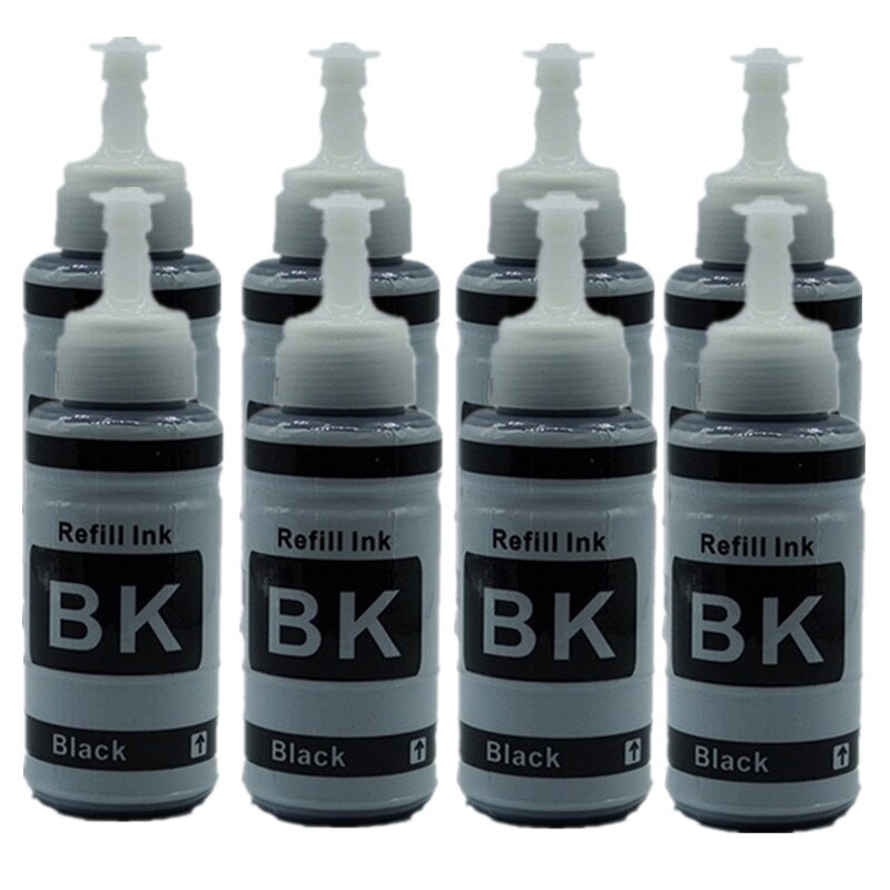 Kit de tinta de relleno No OEM, con base de inyección de tinta de 70ml, Kits para Epson L800 L801, cartucho de tinta de impresión No. T6731/2/3/4/5/6: 8BK