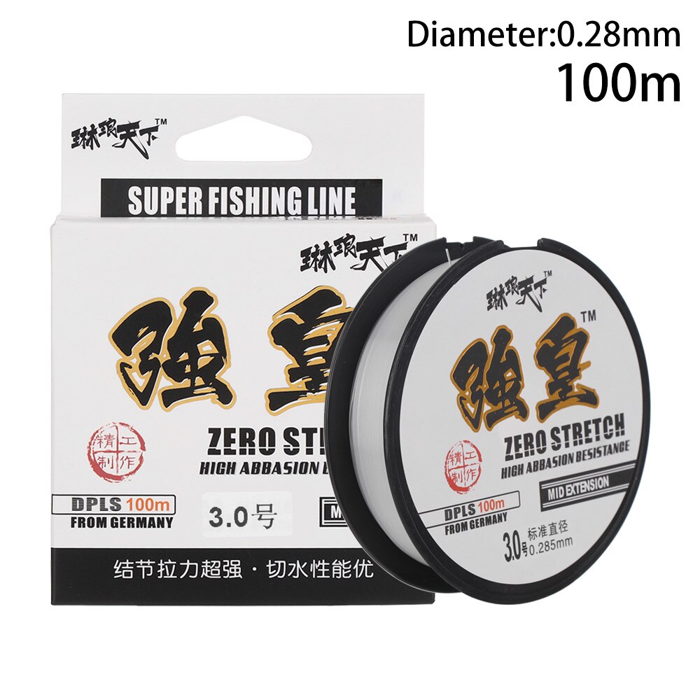 100m nylon vislijn monofilament japans materiaal voor zoutwater karpervissen fluorocarbon vislijn vliegvislijn: 3.0