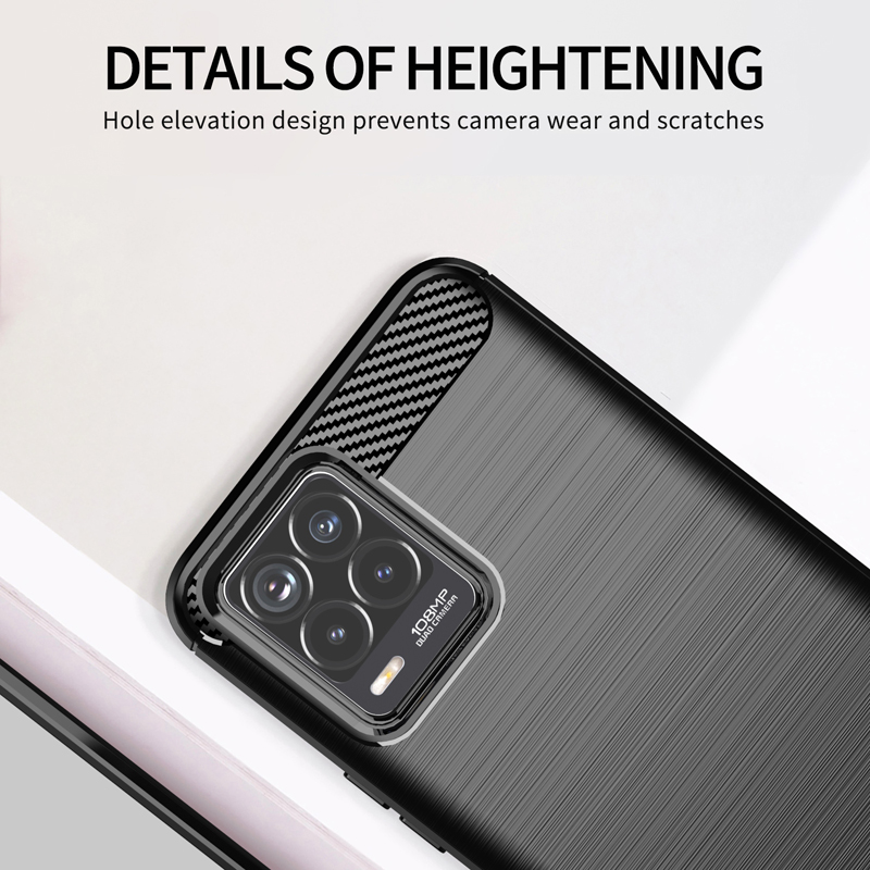 For Realme 8 Pro Case Fiber Carbon Shockproof Soft Silicone Bumper Cover for Realme 8 For Realme 7 Realme 7 Pro Realme C21 C17