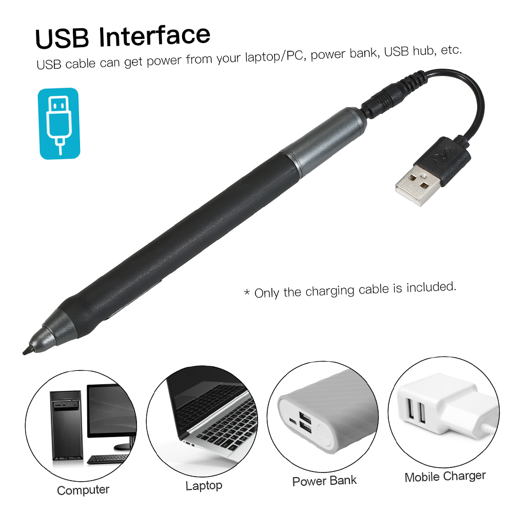 USB DC Charger Charging Cable Cord 12cm Compatible With BOSTO/UGEE/Huion/Wacom Graphics Drawing Tablet Rechargeable Pen