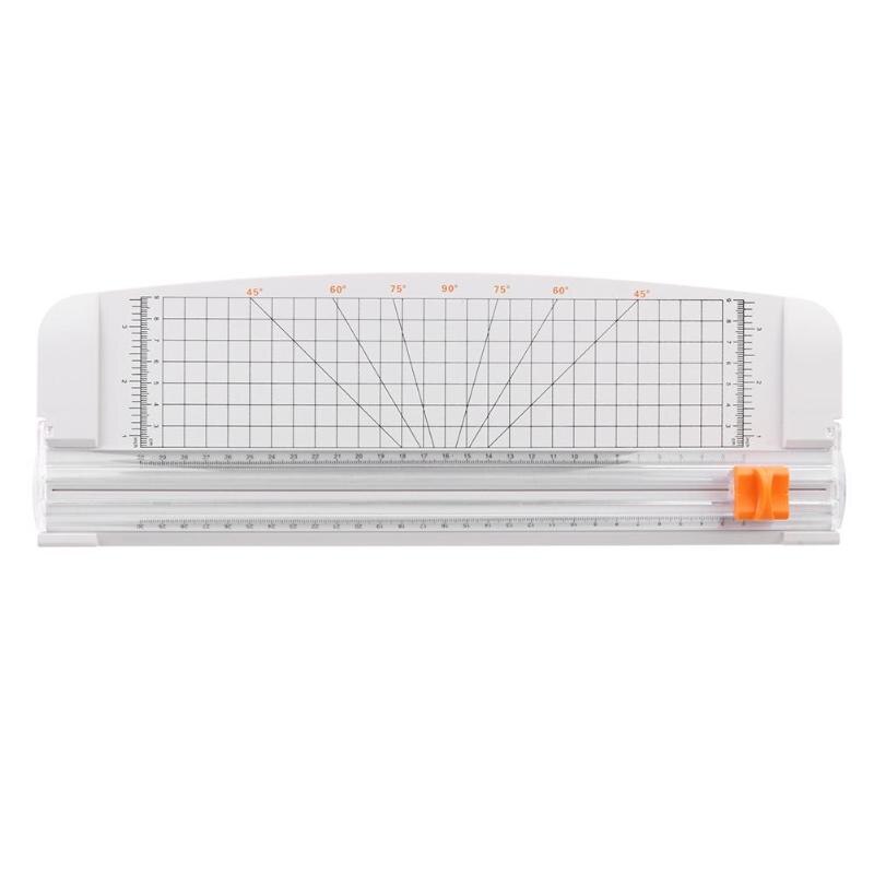 Portable A4 Paper Trimmer Precision Paper Cutter Plastic Cutting Machine Office Labels Photo Cutting Mat Machine DIY Craft: WHITE