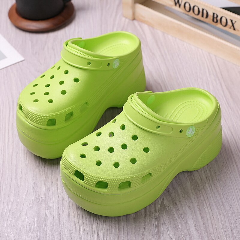 Nowe gorące cukierki kolor platformy drewniaki dla kobiet 10cm Super wysokie szpilki damskie Mule drewniaki buty ogrodowe letnie drewniaki kapcie