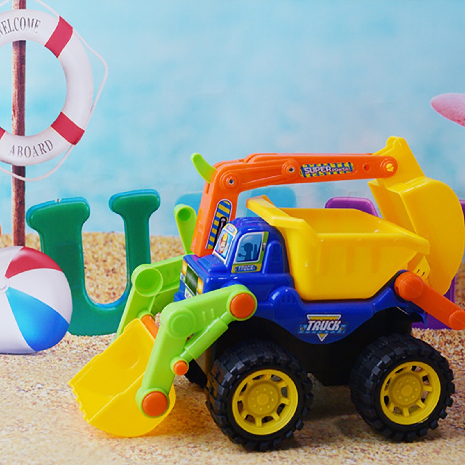 Vehículos de ingeniería de Playa para bebés, camión de juguete, excavadora Bull, verano, exteriores, Playa,