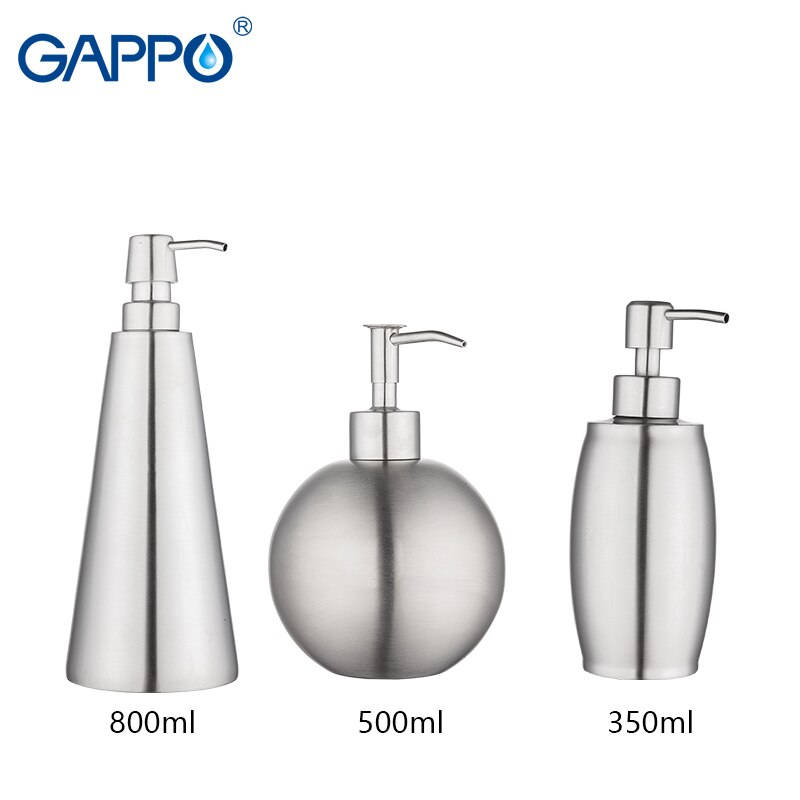 GAPPO liquid soap dispensers bathroom stainless steel color emulsion bottle bathroom kitchen accessories soap pumps