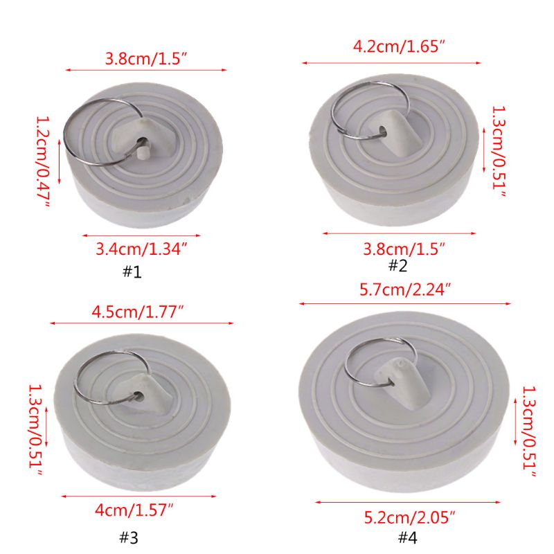 Rubber Sink Drain Stopper Plug With Hanging Ring For Bathtub Kitchen Bathroom