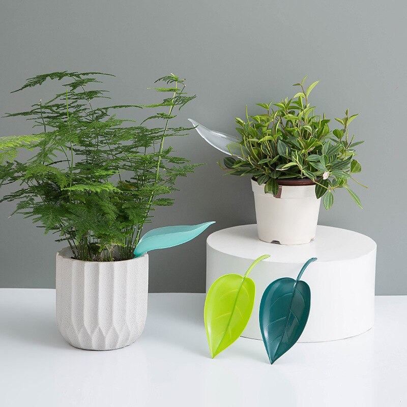 10Stck Pflanze Topf Bewässerung Trichter Geräte Blatt Form Spikes Bewässerung Pro drinnen draussen Pflanzen faul Bewässerung Werkzeug