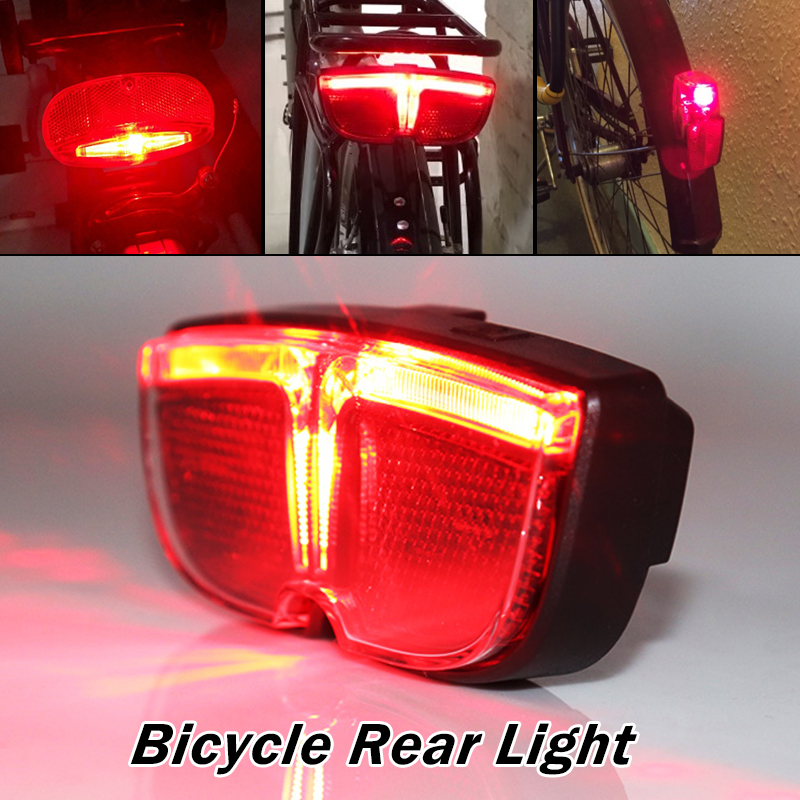 Elektrische fiets Led rood achterlicht op bagagedrager Spatbord achterlicht voor fiets Batterijvoeding Fietsaccessoire Scooterlamp