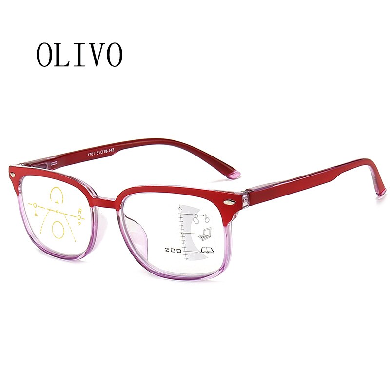 Lunettes de lecture multifocales progressives pour hommes et femmes, Anti-lumière bleue, Vintage, pour ordinateur, carrées presbytes, 2025