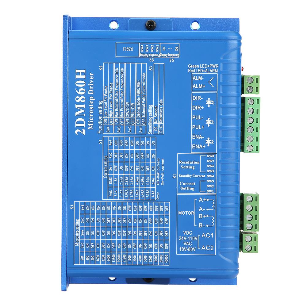 CNC 2DM860H Digitale Stappenmotor Driver Twee Fase Stappenmotor Driver Microstep Controller laag geluidsniveau Stappenmotor Controller