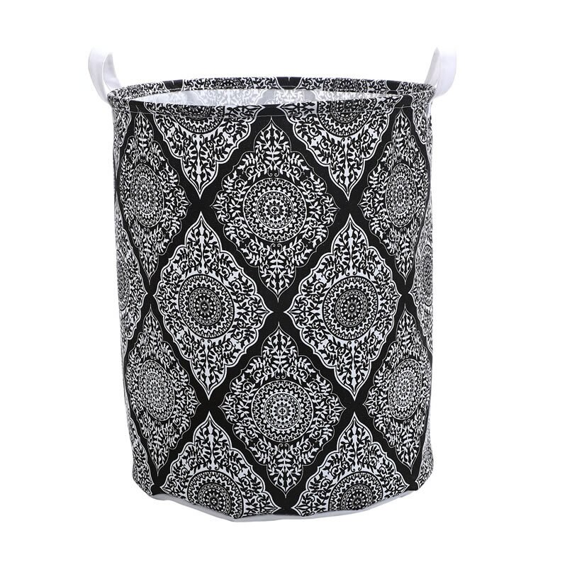 large size Nordic style dirty clothes laundry basket foldable toys sundry organize waterproof storage bucket barrel home decor: 02