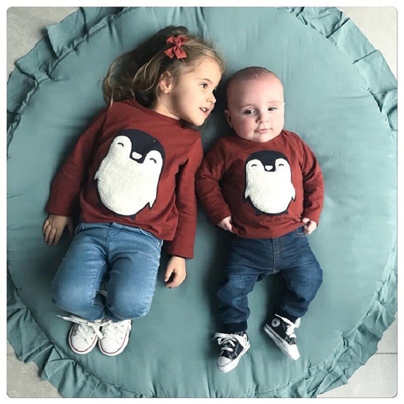 Ins Nordic Effen Kleur Ronde Kant Verdikte Zachte Baby Spelen Kruipen Mat Voor Slaapkamer Baby Spel Fotografie Props