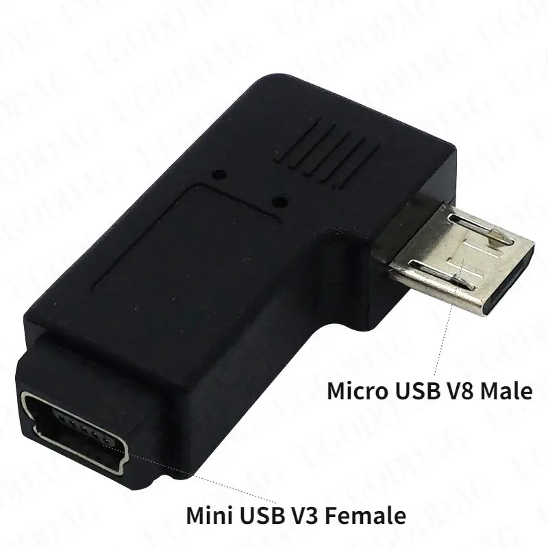 Micro USB Female to Mini USB Male Adapter Charger Converter MiniUSB V3 to MicroUSB V8 Adapter For Mobile Phone Android MP3: Yellow