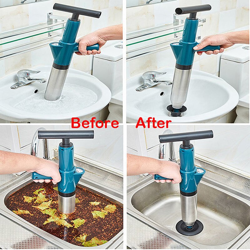1Set Toilet Plungers High Pressure Drain Plunger Multi-Functionl Sinks Floor Drain Pipe Plunger Dredge for Bathroom Pipe Plunger