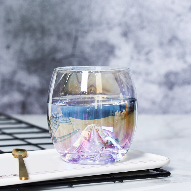 Vidrio de arcoíris coctel Copa el desayuno, té de la leche jugo de café vino Oficina hogar cristal transparente taza de agua Vasos