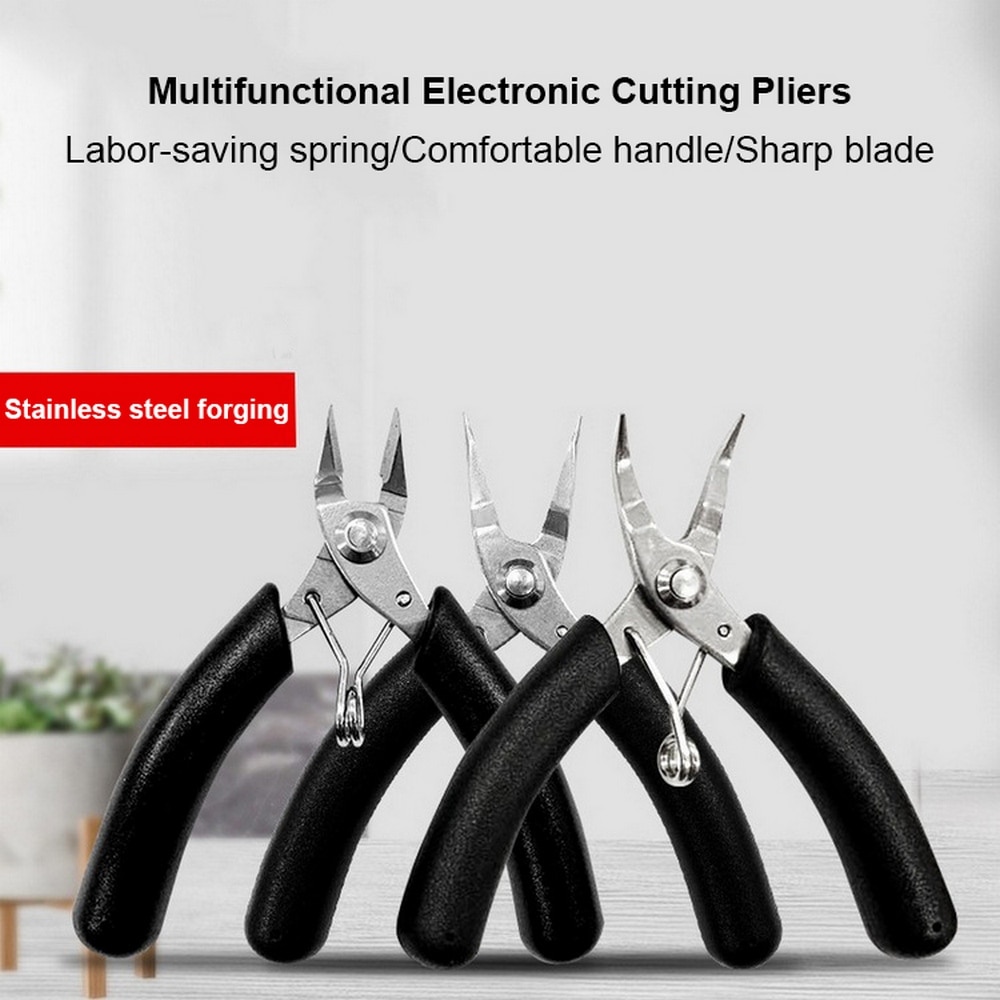 4 Inches Wire Cable Cutters Mini Electrical Stainless Steel Diagonal Cutting Pliers For Electrician Wire Cutting Side Snips