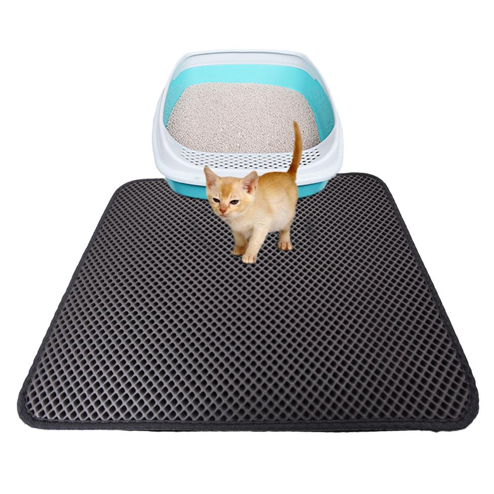 Double-Layer Cat Litter Mat Foldable Waterproof Pet Cat Litter Pad Non-slip High Elasticity EVA Sanitary Cat Litter Trapper Mat