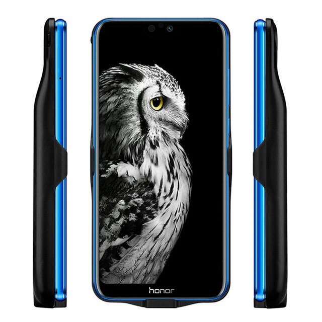 Acculader Gevallen Voor Huawei Honor 9 Lite Batterij Case Powerbank Cover 6000Mah Externe Batterij Opladen Power Bank Case: Black