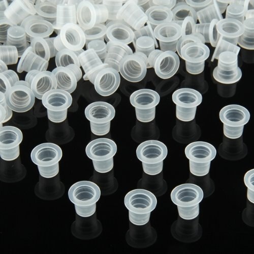200 Plastic Small Tattoo Ink Cups Caps Holder Supplies