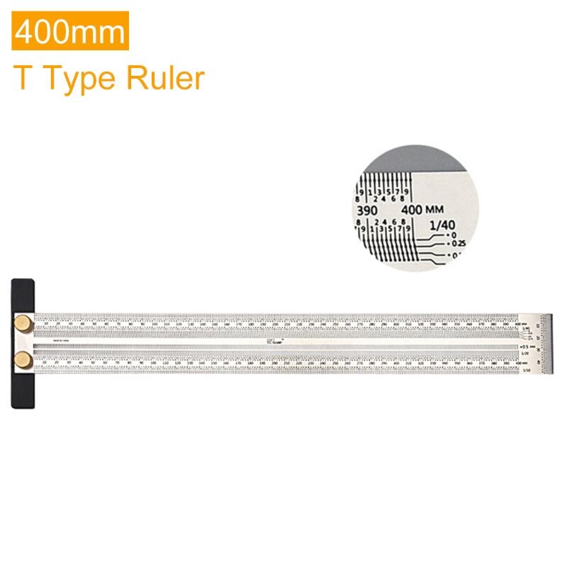 200/300/400mm märkning t-regel regler träbearbetning rits märkning regel mätare linjal: 400mm