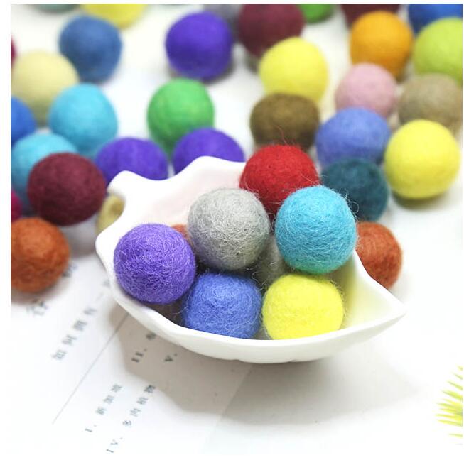 2.3cm 10Pcs 100% Wool Wool Felt Balls Lovely Diy Round Wool Ball Colorful Pom Poms craft Supplies handcraft Home Decro