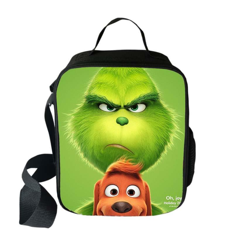 Grün Grinch Mittagessen Taschen Jungen Mädchen Reisen Tote Taschen Picknick Lebensmittel Frisch Lagerung Taschen Student Mini Umhängetasche: 003