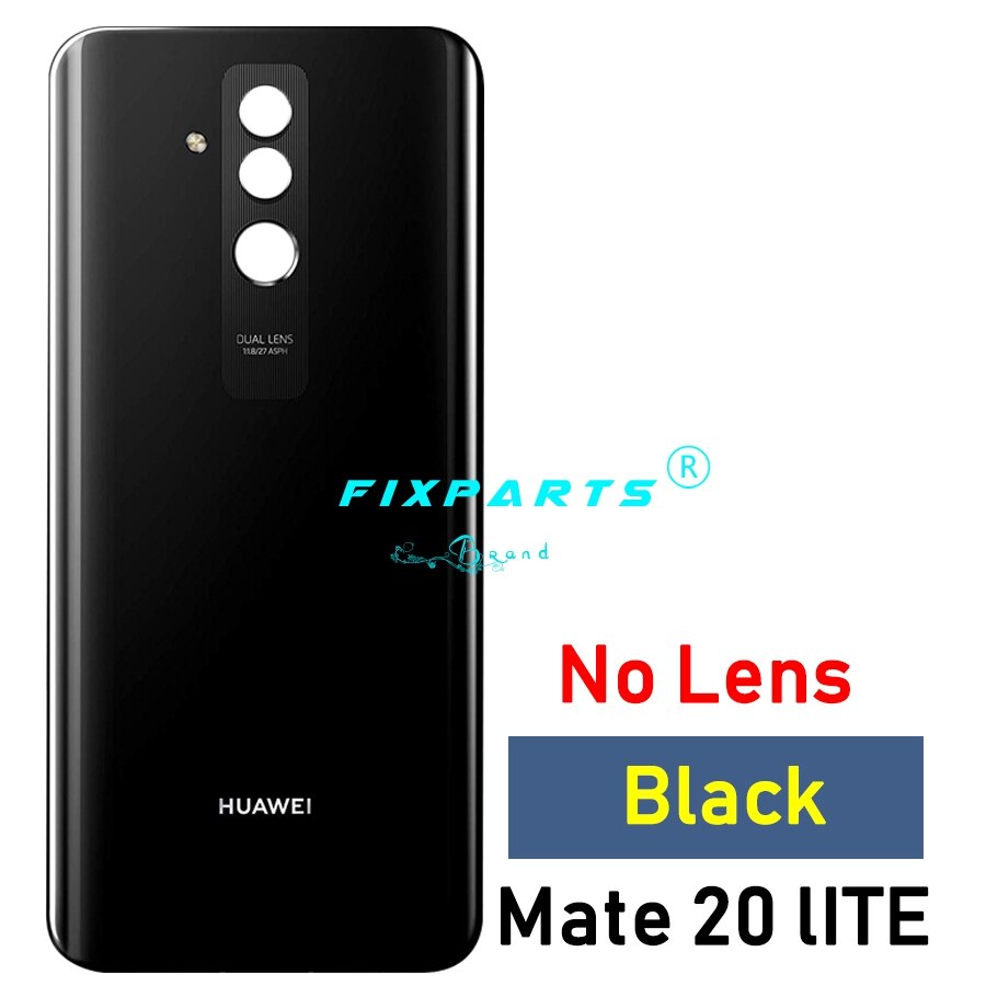 Originale Huawei Mate 20 Lite Posteriore della Batteria di Vetro Dell&#39;alloggiamento Della Copertura del Portello Della Cassa Con La Macchina Fotografica Lente Huawei Mate 20 Lite Posteriore alloggiamento di Vetro: Black No Lens
