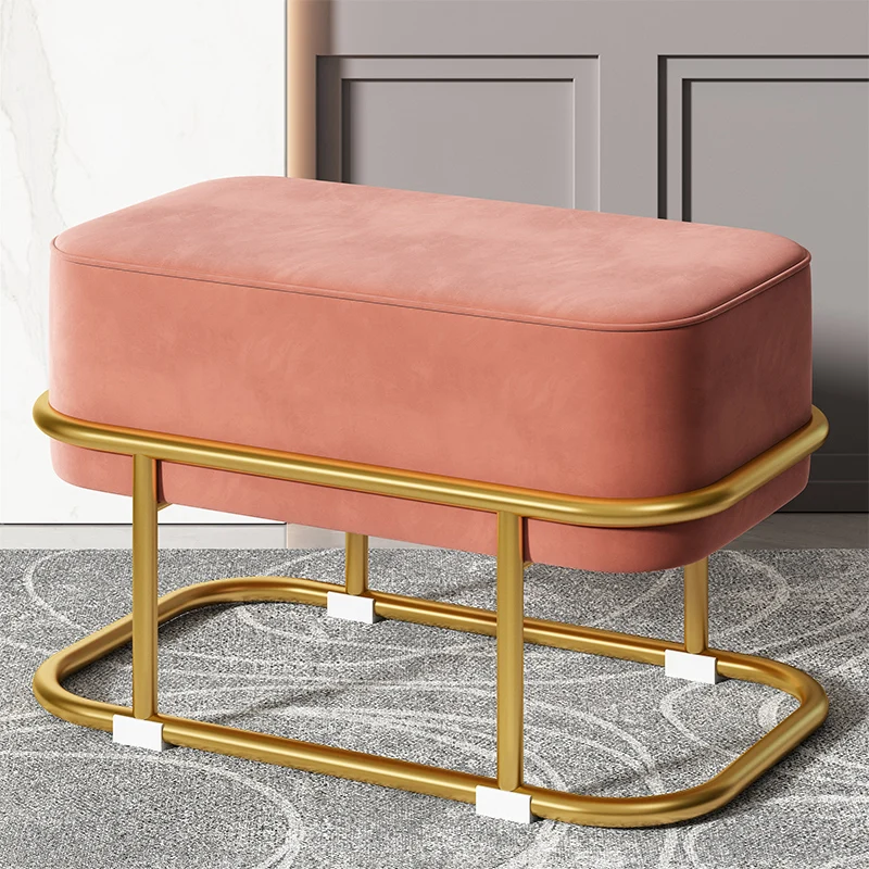Nordic Metal Step Stool Modern Living Room Decorative Makeup Rectangle Bathroom Foot Stool Pedicure Tabouret Patio chair