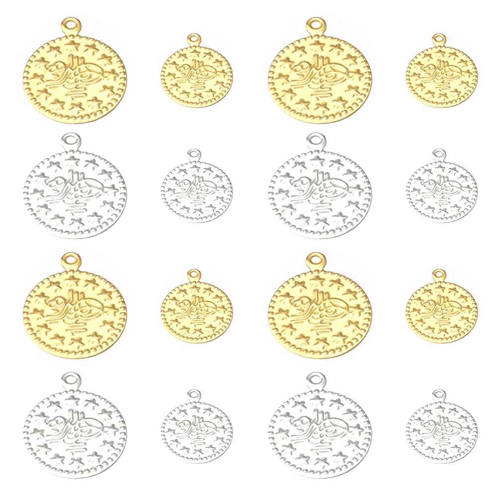 50/100 pçs 15/20mm turquia vintage folha de ferro pingente redondo para fazer jóias diy encantos colar brincos acessórios
