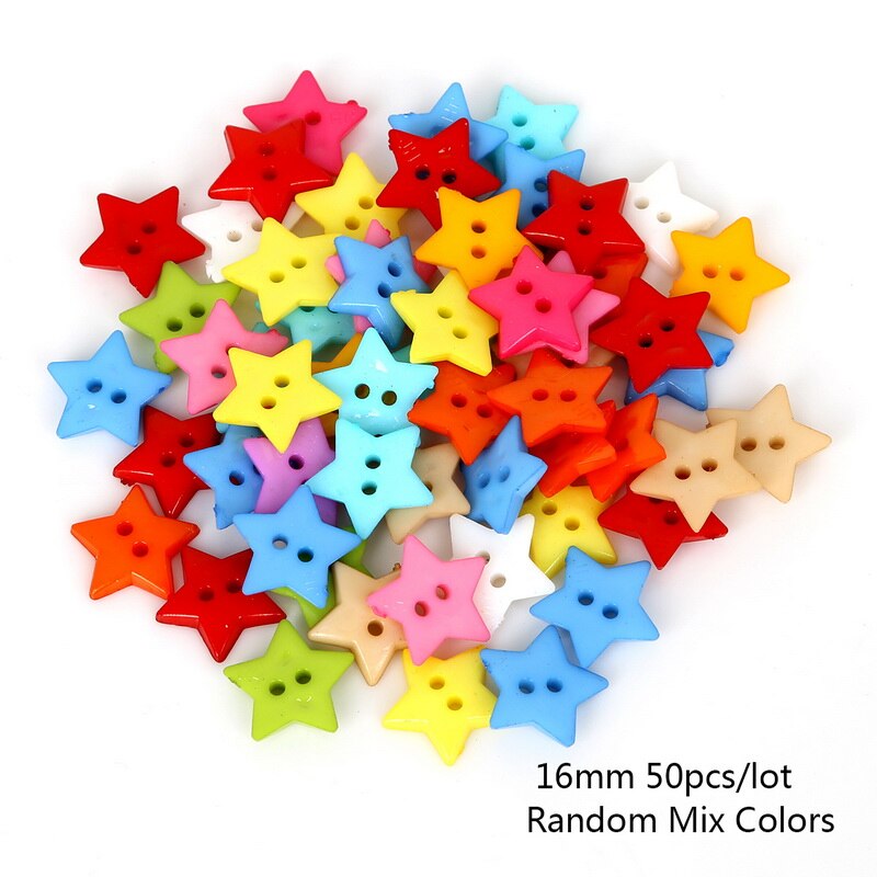 Botones decorativos para coser Scrapbooking manualidades para ropa, Multicolor, 2 agujeros, 12mm, 16mm, 50-100 Uds.