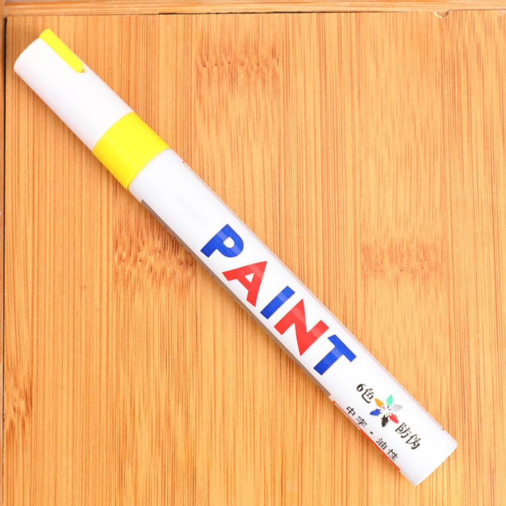 colorful Universal Waterproof Tyres Cars pen Doodle Pen Permanent Paint markers Graffiti Oily Marker Pen: Yellow